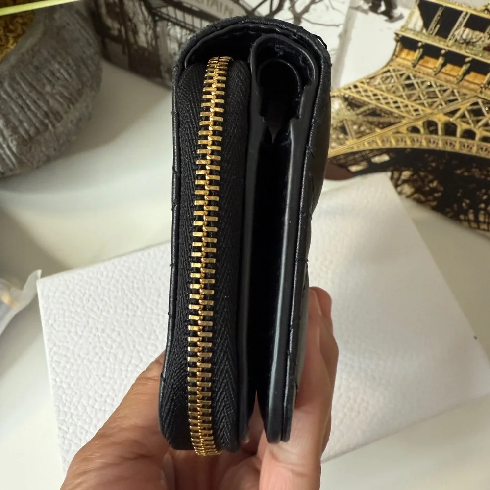 Dior Jolie Scarlet Walllet Black Leather Card Holder